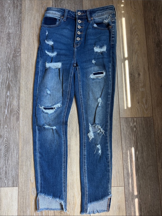 KanCan Denim - KanCan Dark Blue Distressed Skinny Jeans
